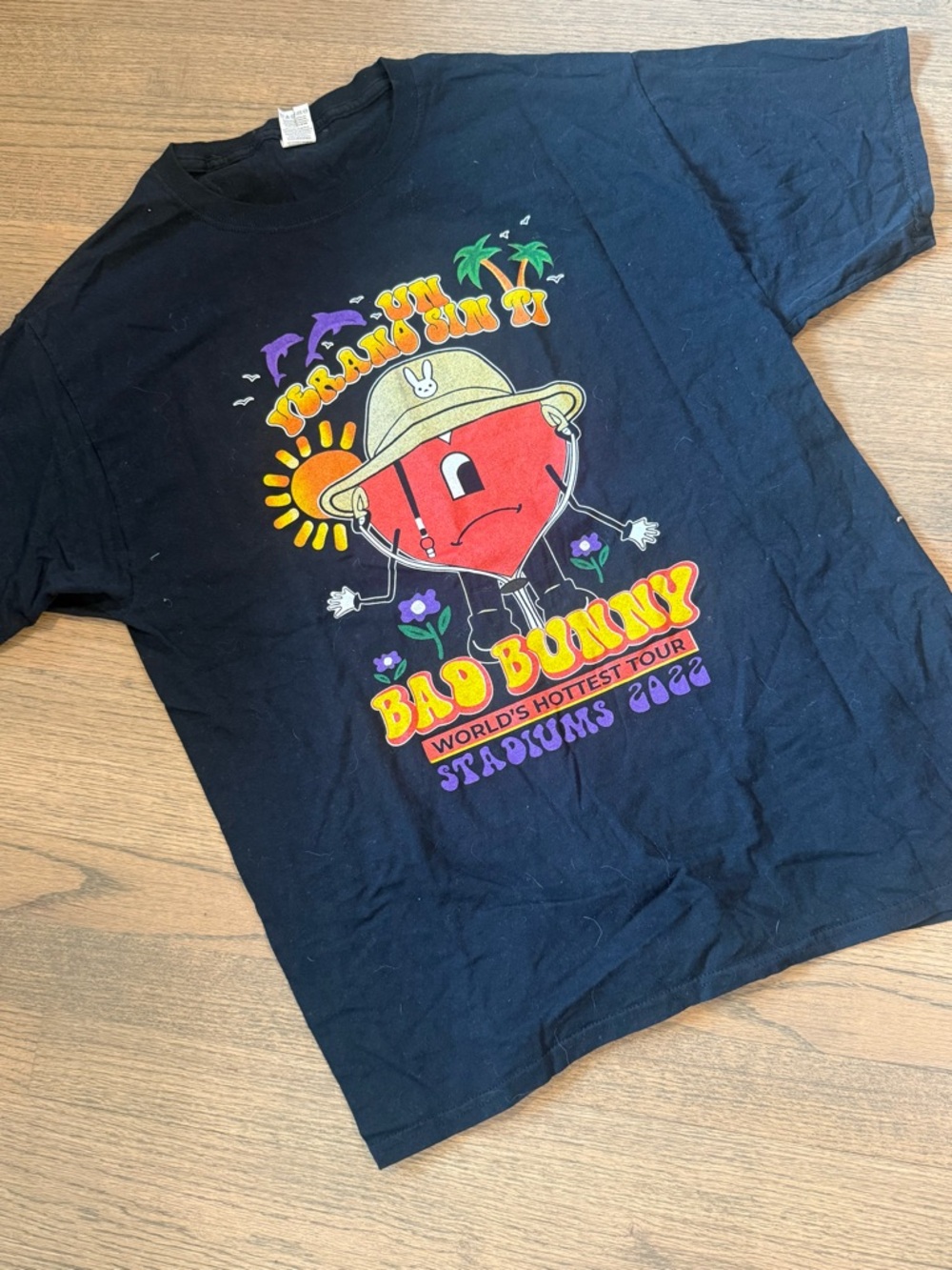 Bad Bunny World’s Hottest Tour Black T-Shirt: Size L